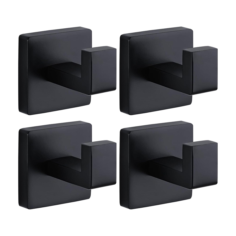 Home Bathroom Towels - Matte Black Towel Hook Stainless Steel