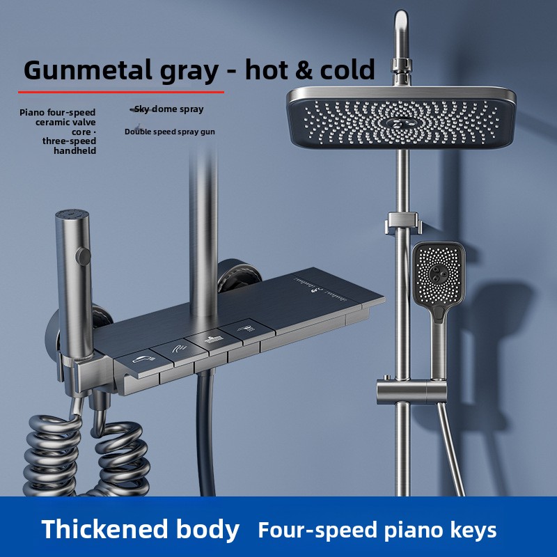 Home Bathroom Lights - Gunmetal Gray Shower Head System Hotel