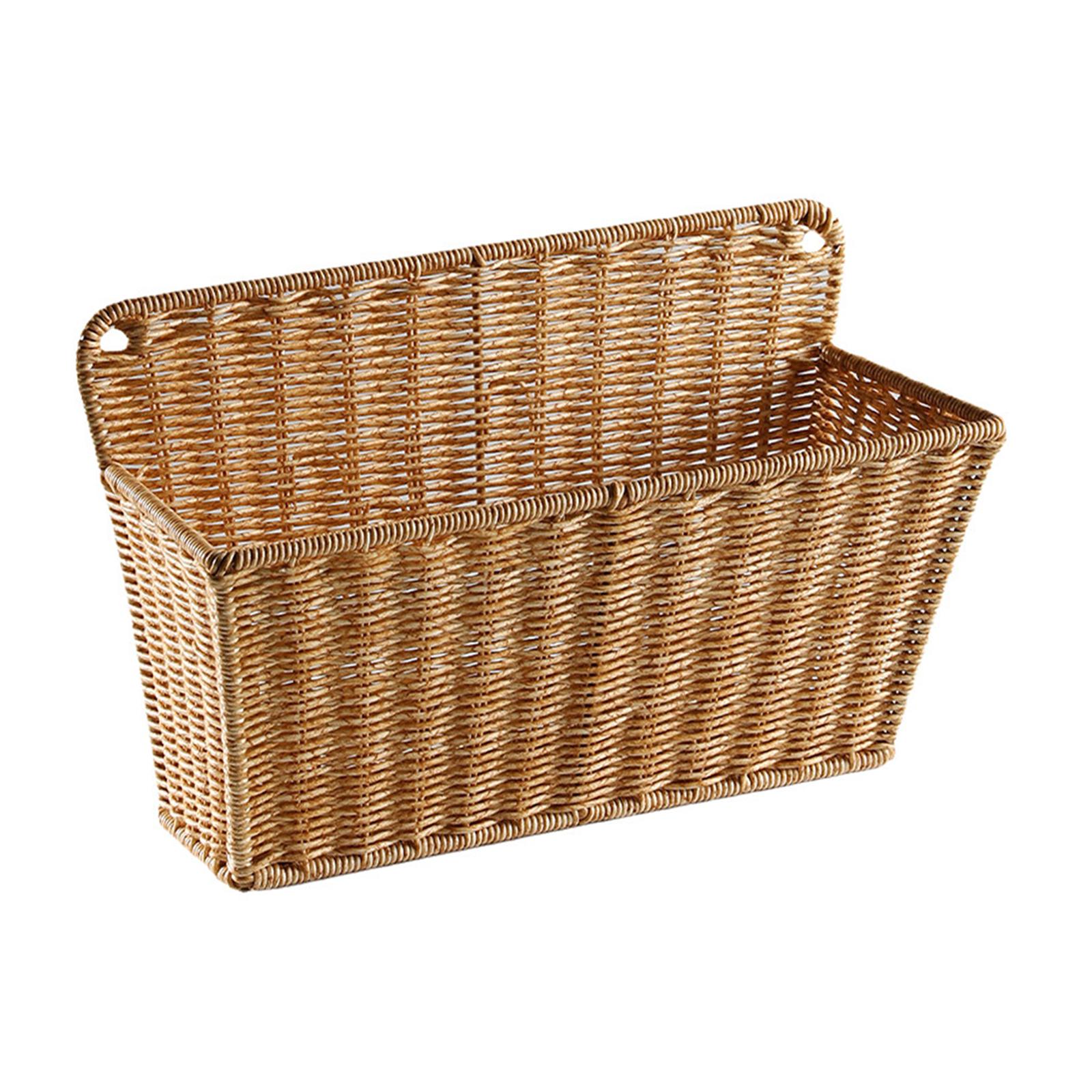 Home Essentials Bathroom Organizer - Scandinavian Style Woven Storage Basket Wall