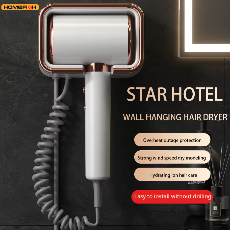 Home Depot Bathroom Vanities - HOMEFISH Hotel-exclusive hairdryer, wall-mounted high-power electric