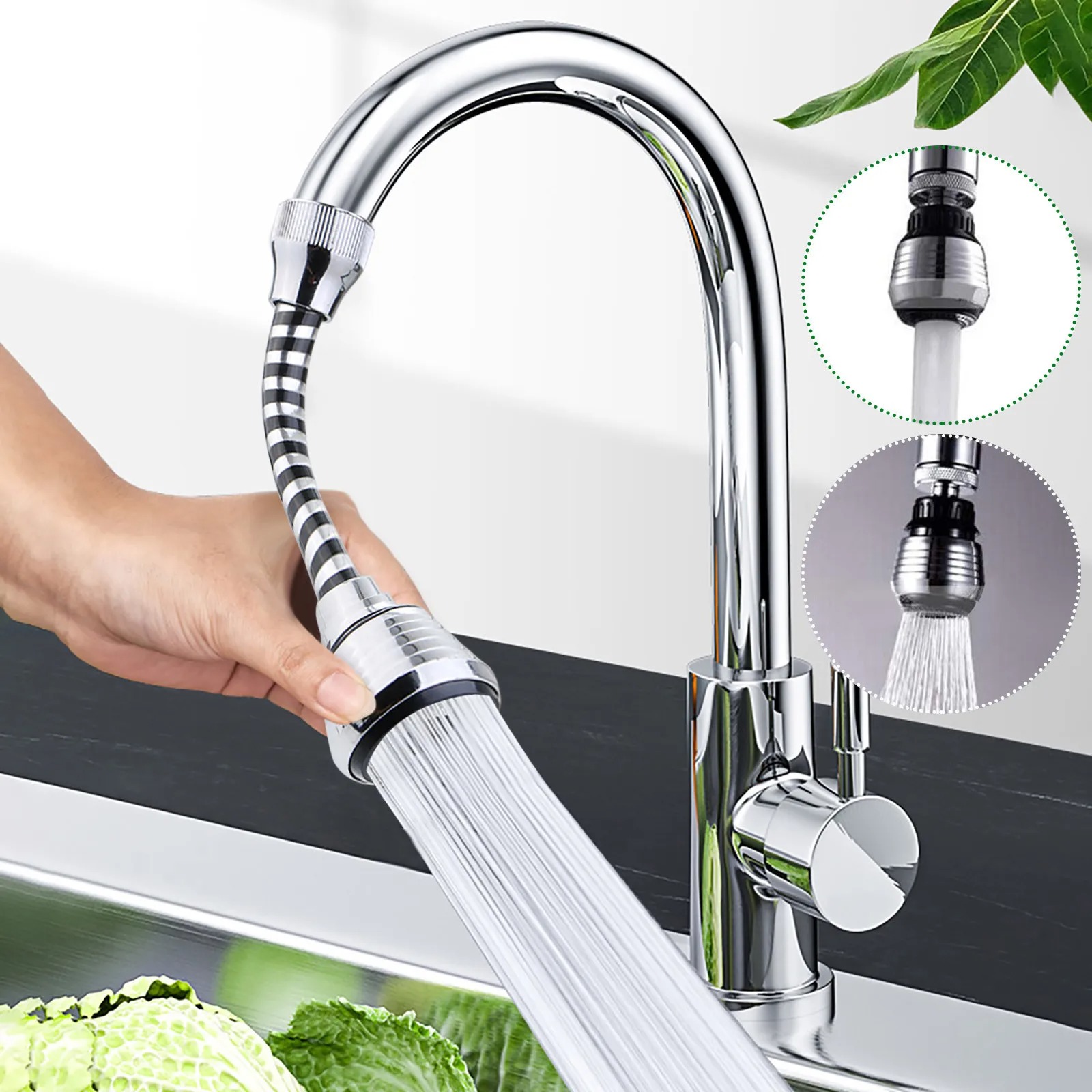 Home Bathroom Water Filter - 360 Degree Adjustment Faucet Extension Tube