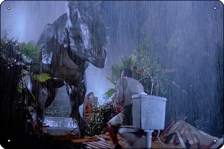 Home Bathroom Sign - The Jurassic Funny Bathroom Photographic Print