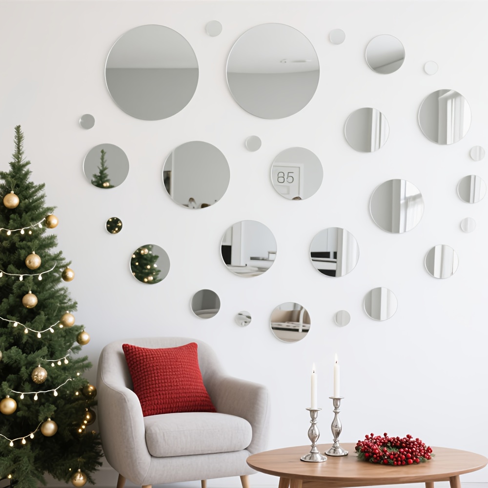 Home Goods Bathroom Mirrors - 20CM Circular Acrylic Mirror Wall Stickers