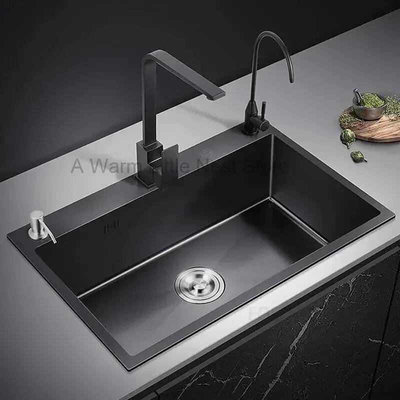 Home One Bathroom Accessories - Black Nano Kitchen Sinks Bathroom Sink