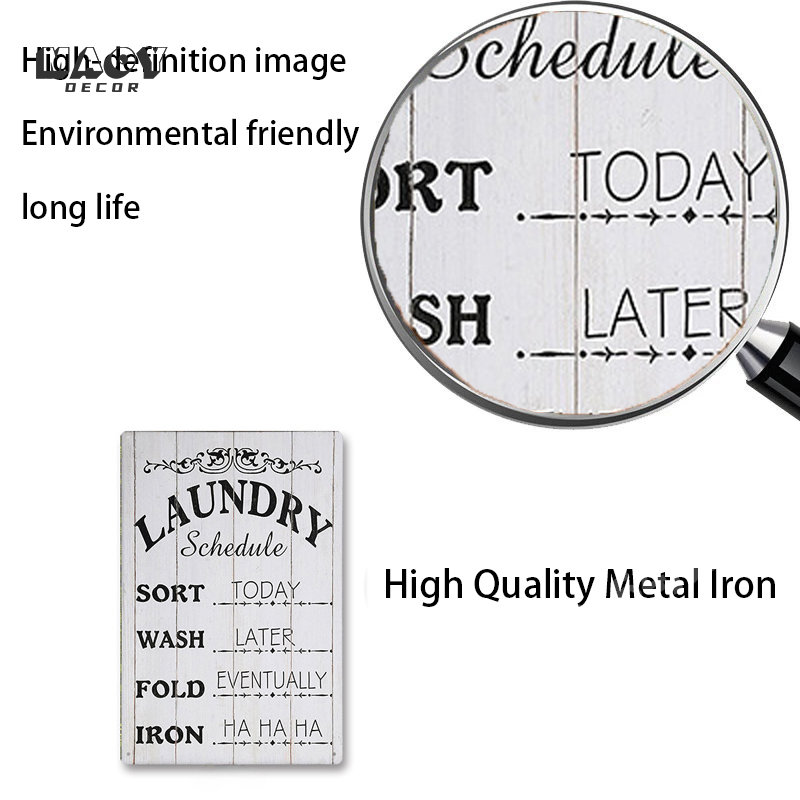 Slogan Metal Tin Sign Laundry  - Home Bathroom Sign review and price