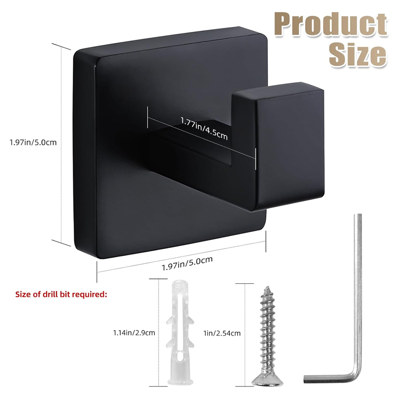 Matte Black Towel Hook Stainle - Home Bathroom Towels review and price
