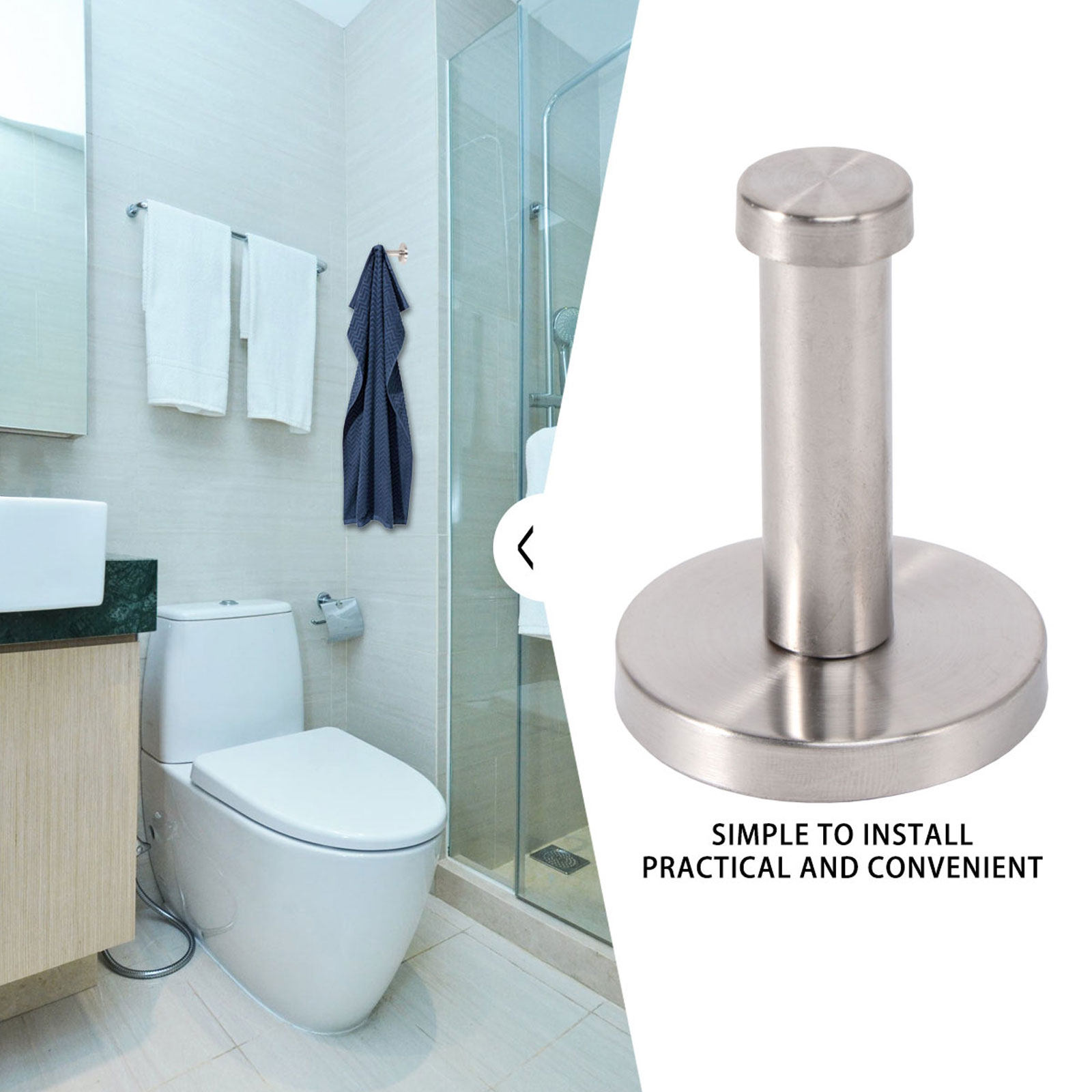 6Pcs Metal Hooks Stainless Ste - Home Bathroom Towels review and price