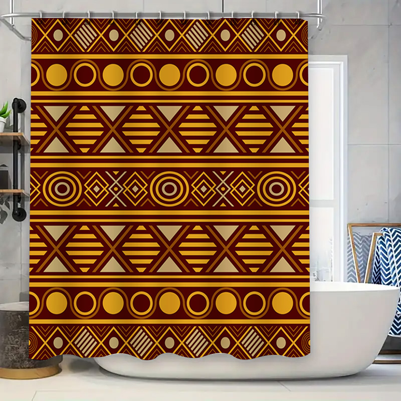 Geometric Shower Curtain Water - Home One Bathroom Accessories review and price