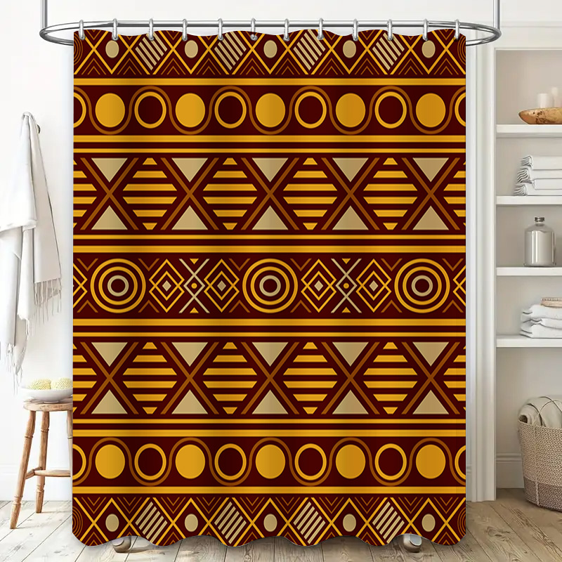 Geometric Shower Curtain Water - Home One Bathroom Accessories review and price