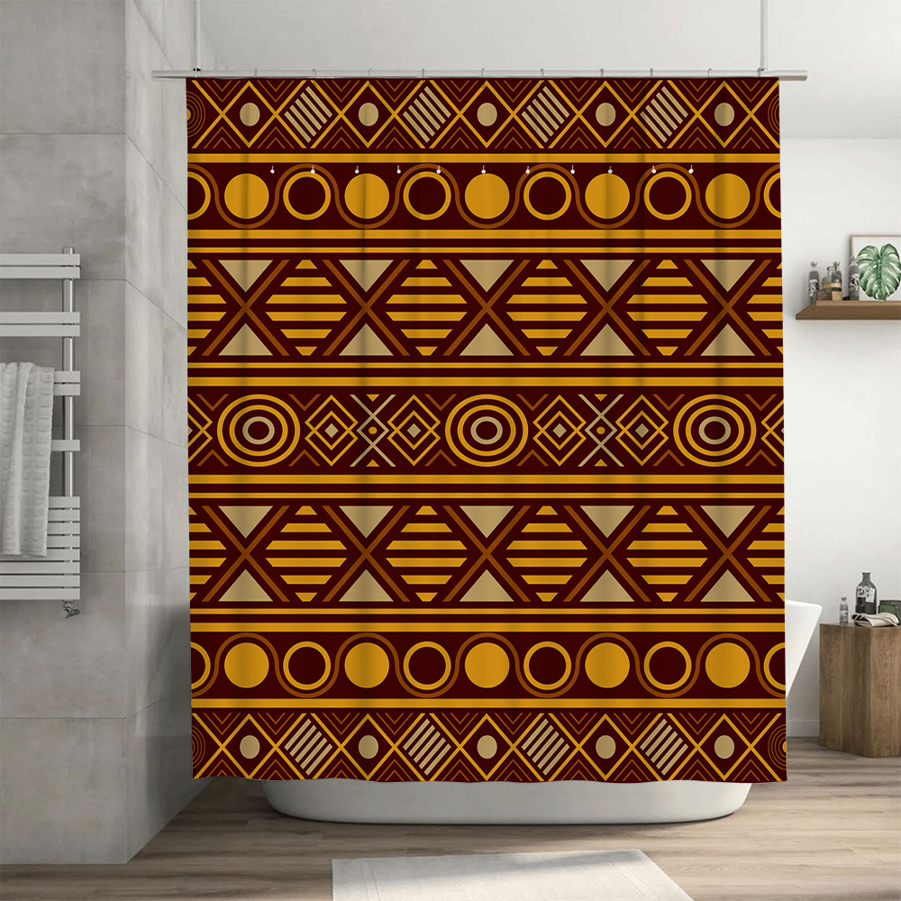 Geometric Shower Curtain Water - Home One Bathroom Accessories review and price