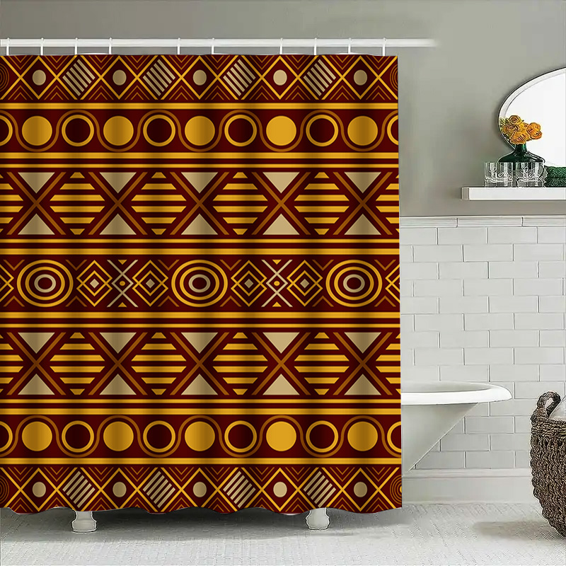 Geometric Shower Curtain Water - Home One Bathroom Accessories review and price