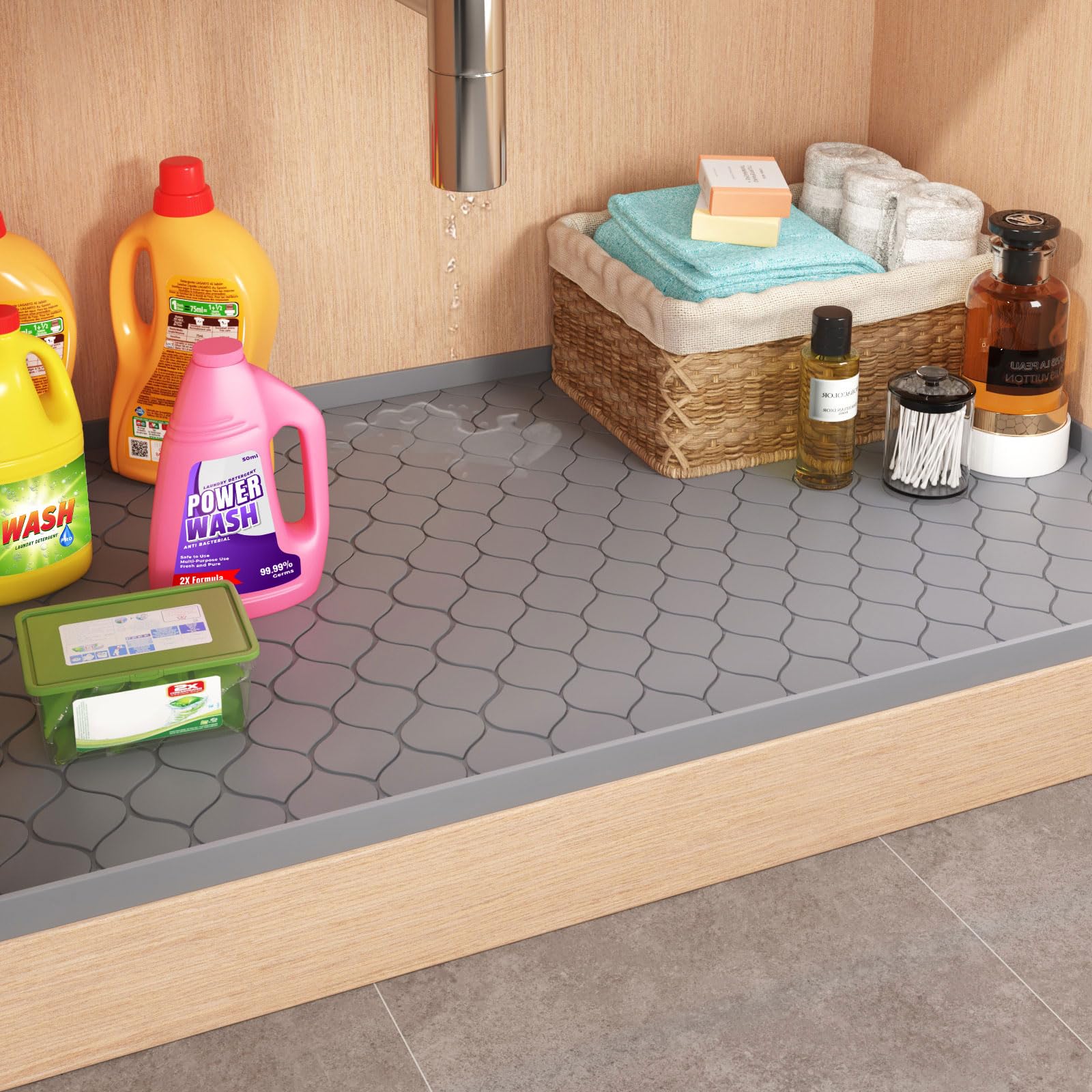 Silicone Under Sink Mat Kitche - Home Essentials Bathroom Cabinet review and price