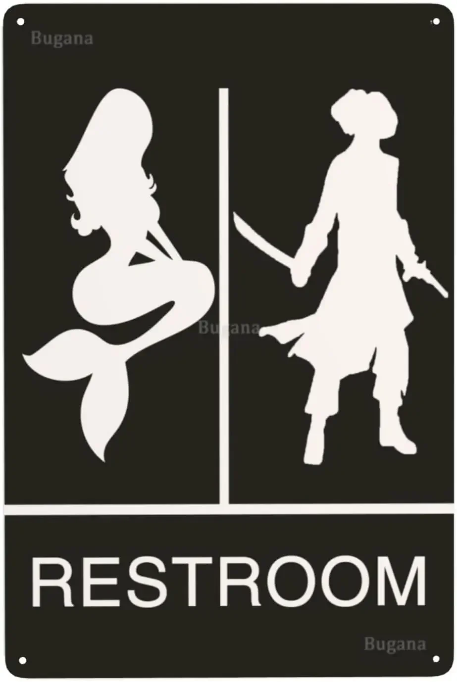 Mermaid Pirate Restroom Vintag - Home Bathroom Sign review and price