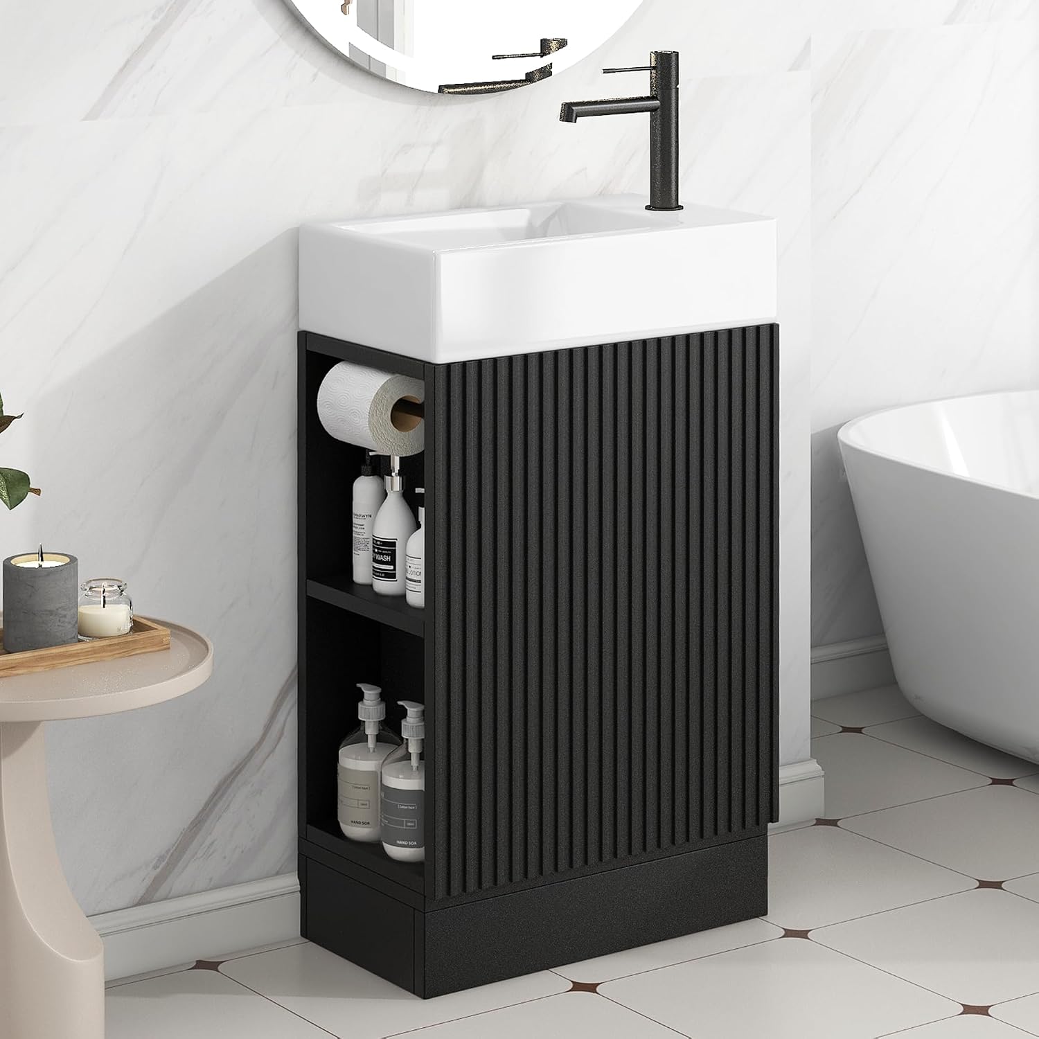 18 Inch Modern Bathroom Vanity - Toilet Paper Holder review and price