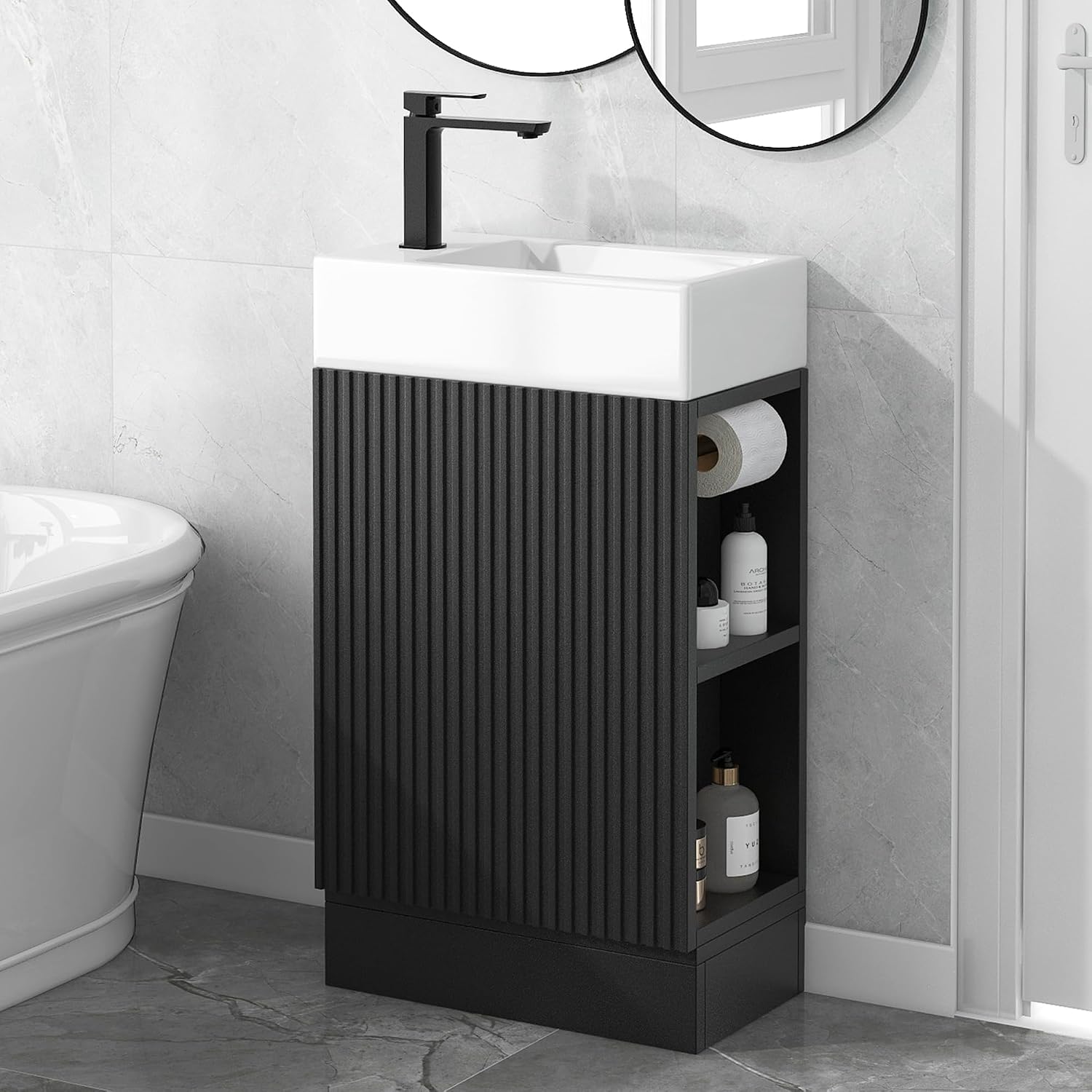 18 Inch Modern Bathroom Vanity - Toilet Paper Holder review and price