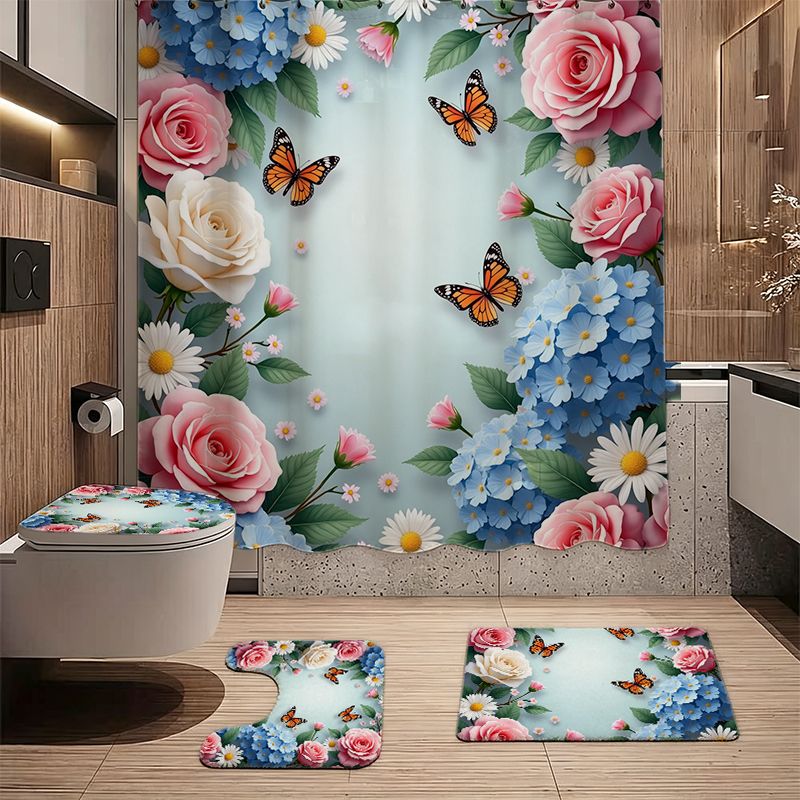 Rose Hydrangea Butterfly Borde - Home Bathroom Remodel review and price