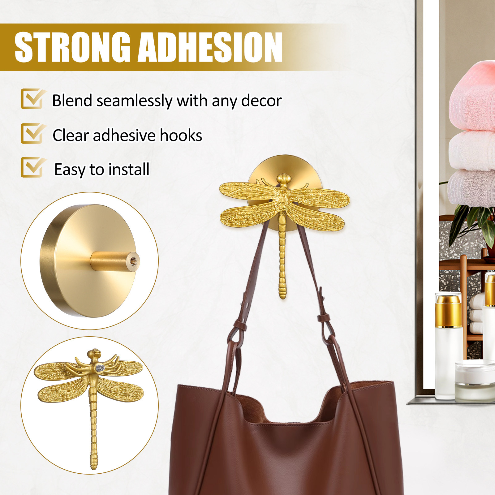 Wall Mounted Coat Hook Brass D - Home Bathroom Towels review and price