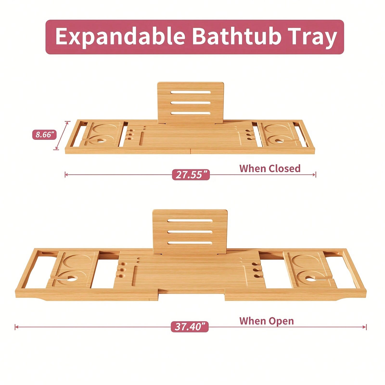 Bamboo Bathtub Caddy Tray, Ext - Home Essentials Bathroom Organizer review and price