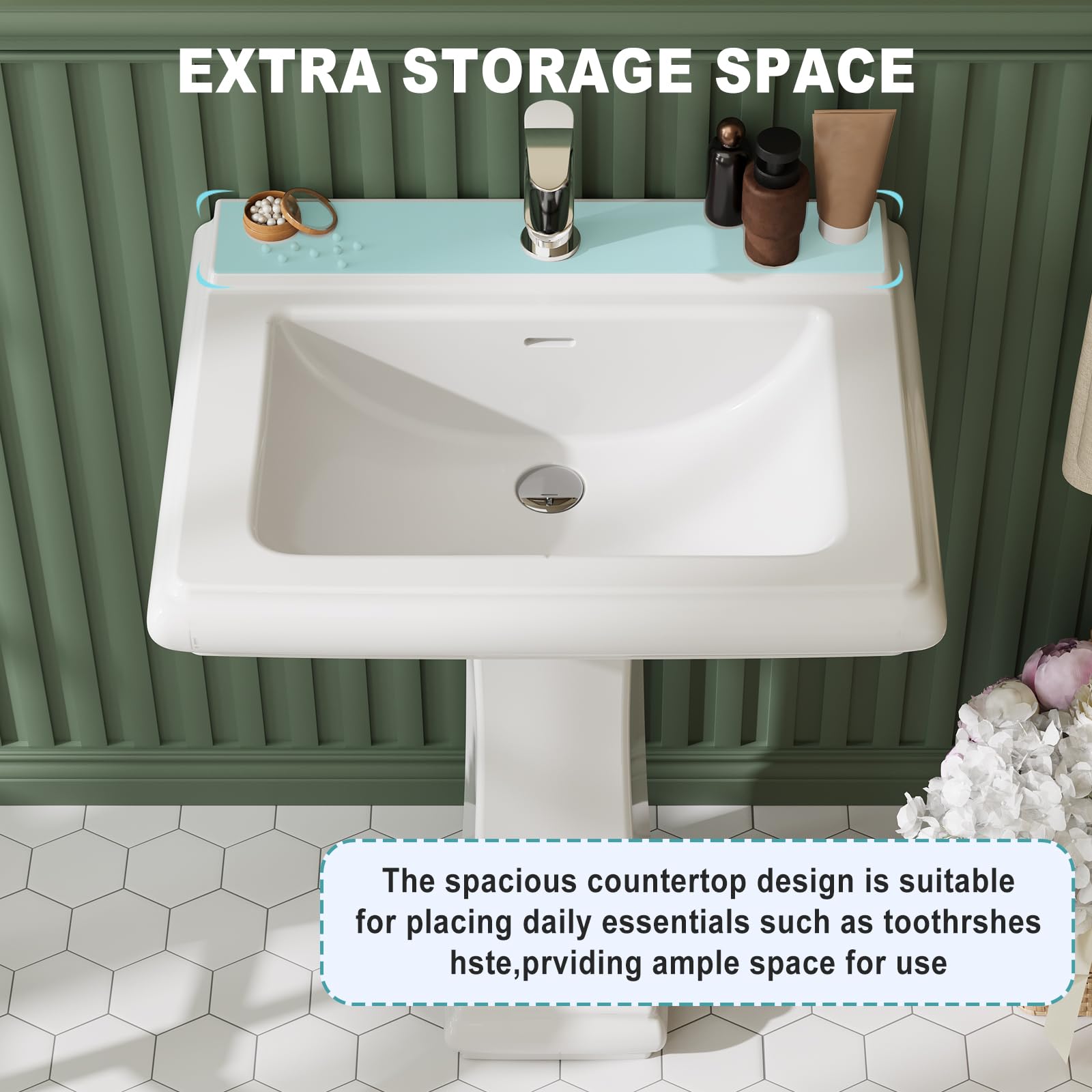 Pedestal Sink Square Ceramic B - Home Bathroom Remodel review and price